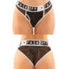 Vibes Buddy Fuck Off Lace Boy Brief & Lace Thong Black L/XL