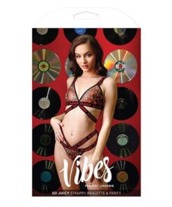 Vibes So Juicy Strappy Bralette & Panty Black M/L