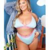 Vibes Fresh Halter Bralette & Booty Short Light Blue QN