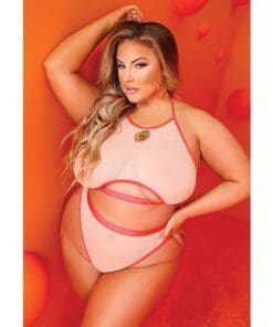 Just Peachy Cut Out Halter Top & Cheeky Panty Nude QN