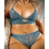 Vixen Teal Me About it Scalloped Lace Bralette w/Panty Teal QN