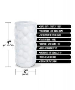 Pleasure Package Use w/Caution Tight Textured Stroker - White