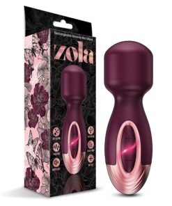 Zola Rechargeable Silicone Mini Wand - Burgundy/Rose Gold