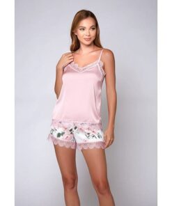 Stretch Cami & Floral Shorts Pink MD