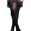 Kix'ies Keila Semi Opaque Fringe Thigh High Black C