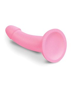 Love to Love Curved Suction Cup Dildolls Glitzy - Glitter Pink