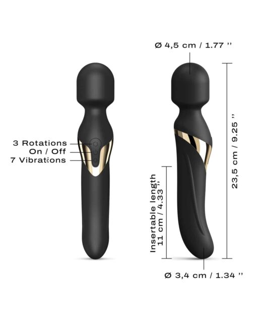 Dorcel Dual Orgasms Wand - Black/Gold