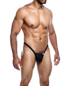 Male Basics Y Buns Thong Black SM