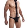 Male Basics Tuxedo Lace Jockstrap Black S/M