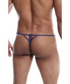 Male Basics Sinful Hipster Music T Thong G-String Blue Print LG