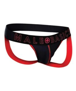 Male Basics Neon Jockstrap Red LG