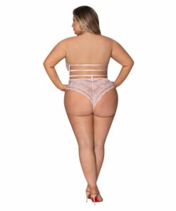 Seabreeze Strappy Back Teddy w/Snap Crotch Blush 2X