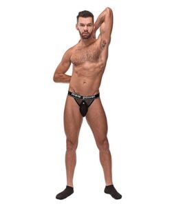 Cock Pit Fishnet Cock Ring Jock Black S/M