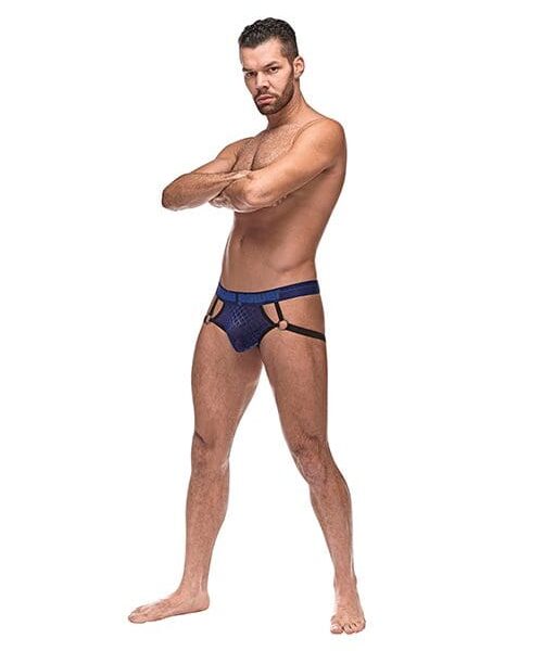 Diamond Mesh Jock Ring Blue S/M