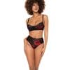 Underwire Bra Top & High Waisted Bottom Black L/XL