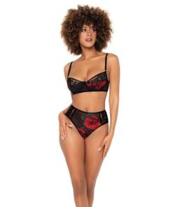 Underwire Bra Top & High Waisted Bottom Black S/M