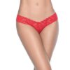 Patterned Lace Thong Red LG