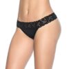 Lace Trim Thong Black XL