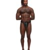 Leather Taurus Adjustable Buckle Thong Black O/S