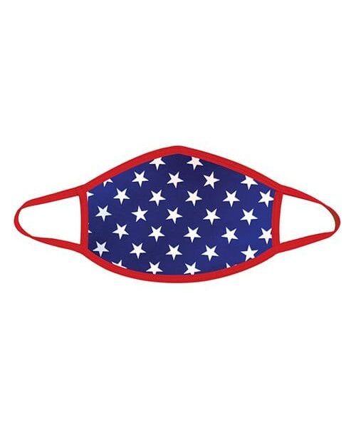 Neva Nude Murica USA Blue Star Mask w/100% Cotton Liner Red LG