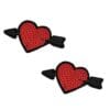 Neva Nude Sequin Arrow Heart Pasties (2 Wears) - Red O/S