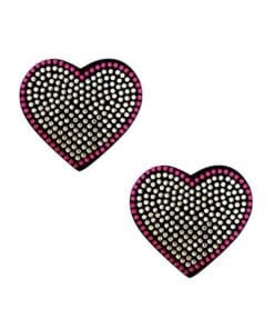 Burlesque Heart N' Soul Crystal Heart Nipztix - Pink/Clear O/S