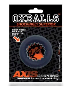 Oxballs Axis Rib Griphold Cockring - Black Ice