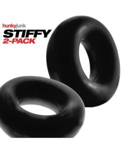 Hunky Junk Stiffy 2 Pack Cockrings - Tar Ice