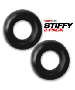 Hunky Junk Stiffy 2 Pack Cockrings - Tar Ice