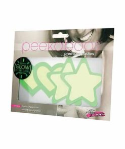 Peekaboos Glow in the Dark Hearts & Stars - Green 2 Pairs