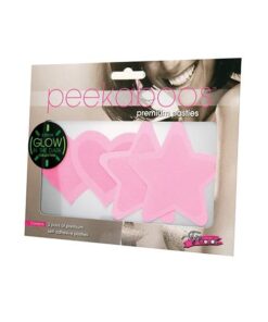 Peekaboos Glow in the Dark Hearts & Stars - Hot Pink 2 Pairs