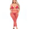 Pink Lipstick Tall Order Bra Top & Leggings Red QN