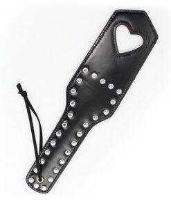 Plesur Cut-Out Heart w/Studs Paddle - Black