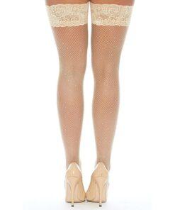 Rhinestone Thigh High w/Silicone Cream O/S