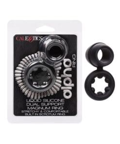 Alpha Liquid Silicone Dual Magnum Ring - Black