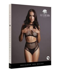 Shots Le Desir Duo Net Key Hole Bra Set Black O/S