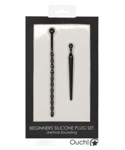 Shots Ouch Urethral Sounding Beginners Silicone Plug Set - Black