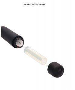 Shots Ouch Urethral Sounding Silicone Vibrating Bullet Plug w/Beaded Tip - Black