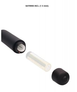 Shots Ouch Extra Long Urethral Sounding Silicone Vibrating Bullet Plug - Black