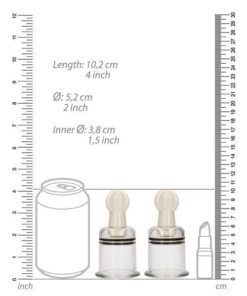 Shots Pumped Nipple Suctions Set - Large Clear