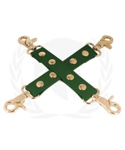 Spartacus PU Hog Tie w/Gold Hardware - Green