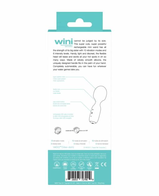 VeDo Wini Rechargeable Mini Wand - Tease Me Turquoise