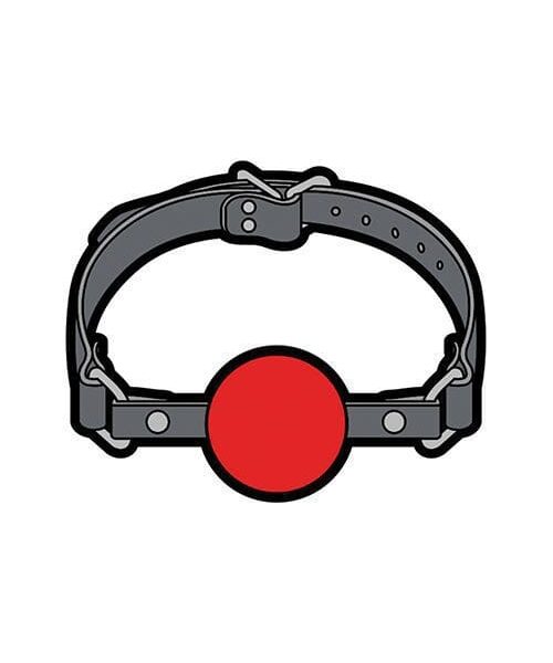 Wood Rocket Sex Toy Ball Gag Pin - Grey/Red