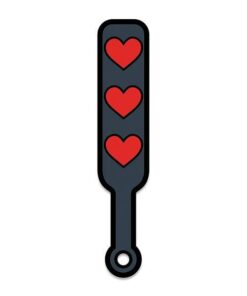 Wood Rocket Sex Toy Hearts Paddle Pin - Black/Red