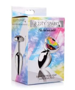 Booty Sparks Rainbow Prism Heart Anal Plug - Small