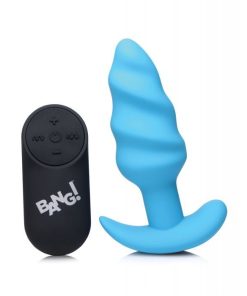 Bang! 21X Vibrating Butt Plug w/Remote Control - Blue